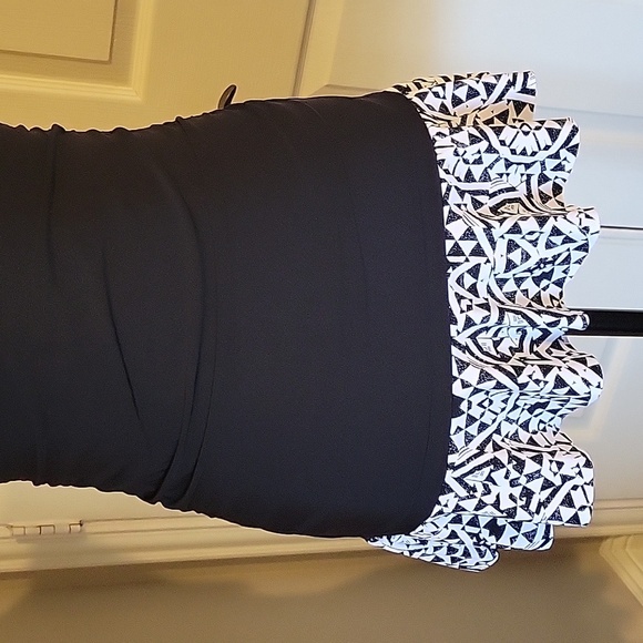 Black one piece bathing suit with ruffle skirt NWT Apt 9 - Picture 5 of 11